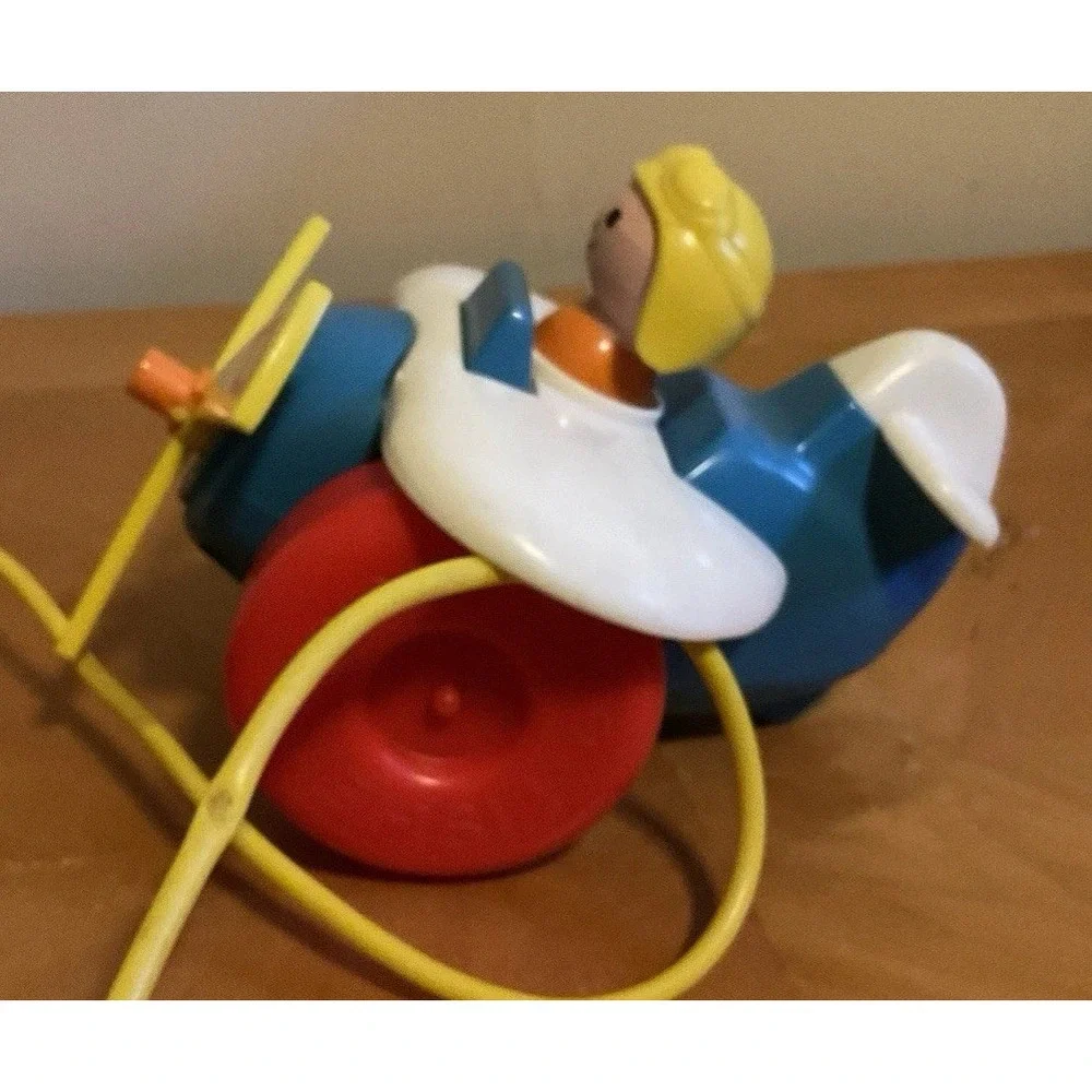 Vintage FISHER PRICE 1981‎ Airplane And 1970s Jiffy Dump Truck  Pull Toys,